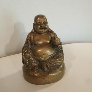 Small vintage bronze happy Buddha